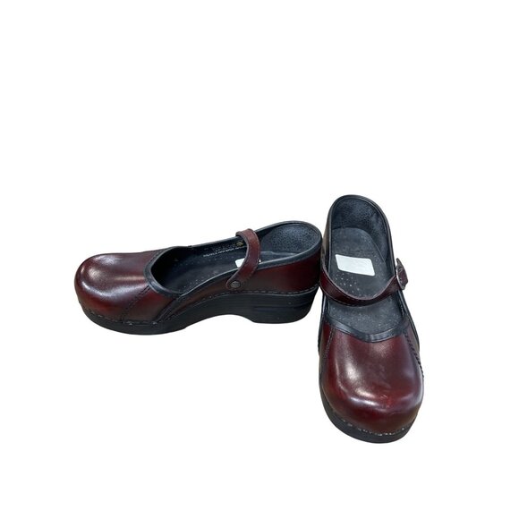 Dansko womans Burgundy Leather Mary Jane Clogs Nursing shoes Size 36/5.5-6 SKU 9 - Picture 2 of 16